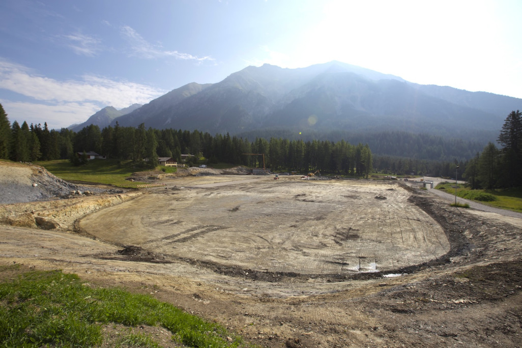 Biathlon Arena Lenzerheide, Gelände nach Baubeginn