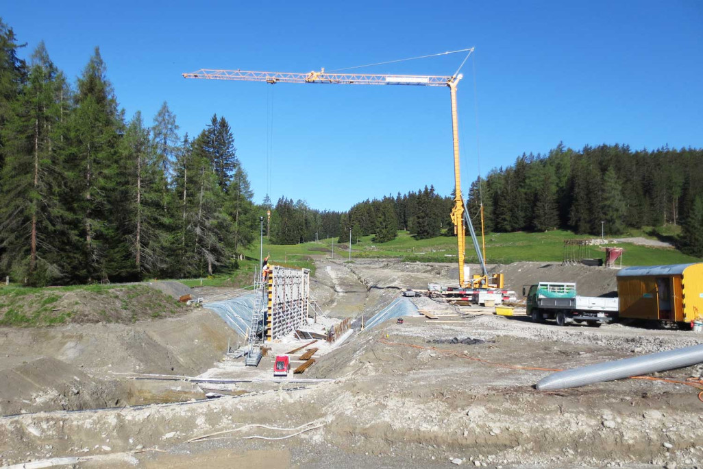 Arenabereich Bauphase Biathlon Arena Lenzerheide Lantsch/Lenz